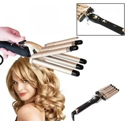 Плойка Волна Gemei GM 2933, Щипцы для завивки волос, гофре, плойка пять волн, накрутка волна Коломыя - изображение 1