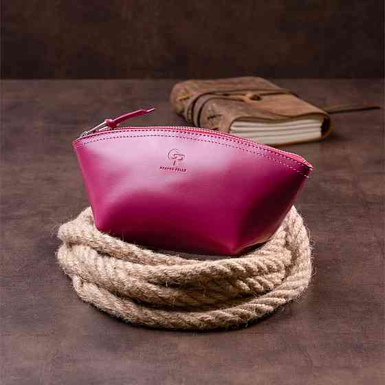 Жіноча косметичка зі шкіри Amelin Фуксія (GRANDE PELLE) Київ