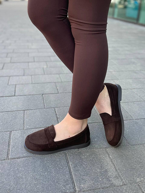 Лоферы женские MOD GAR шоколадные из натуральной замши демисезонные размер 36-40 (9864) Коломыя - изображение 4