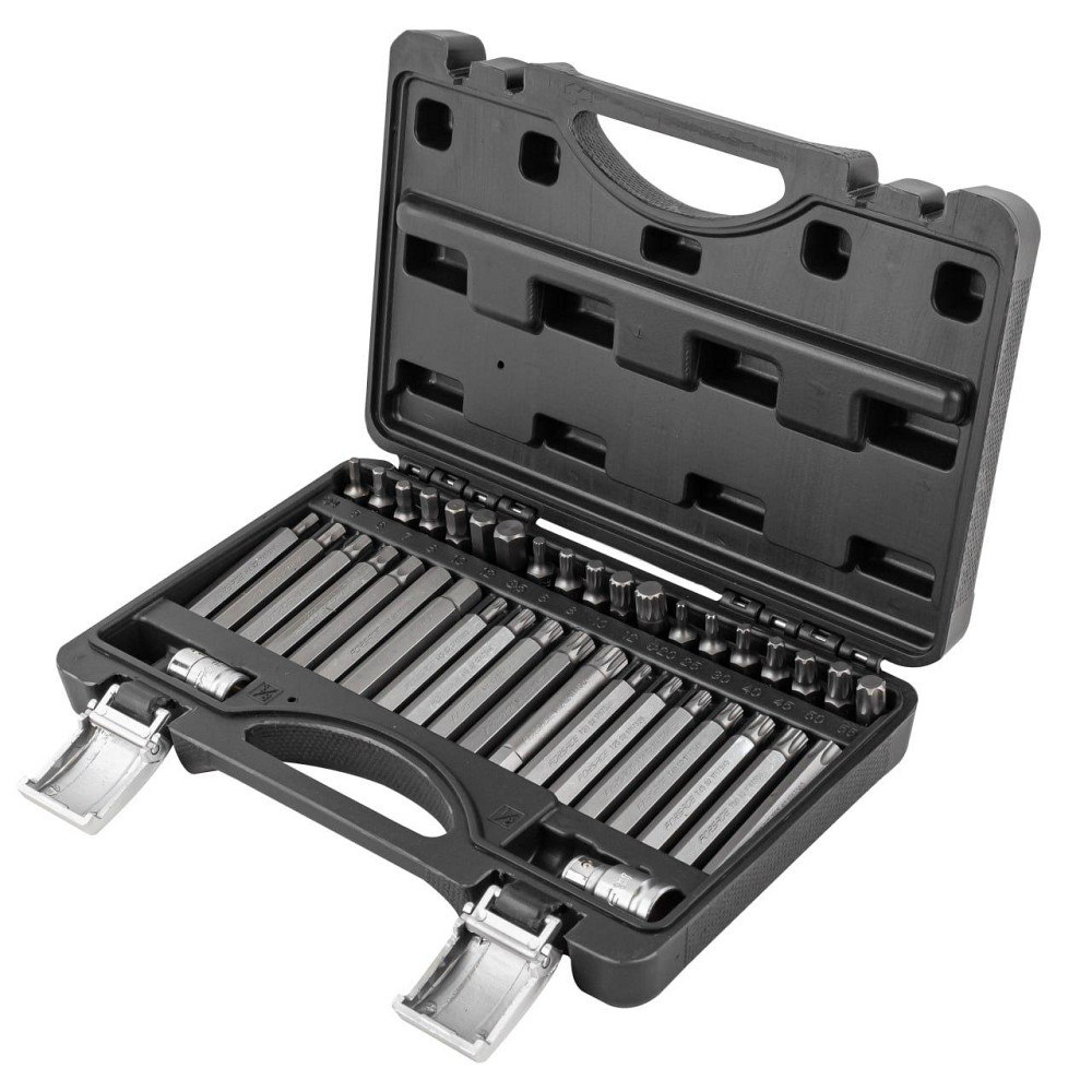 Набор бит с битодержателями 40 предметов, 10 мм, 75/30 мм: T20-T55, H4-H12, M5-M12, в пластиковом кейсе FORSAGE F-4401C Одесса - изображение 1