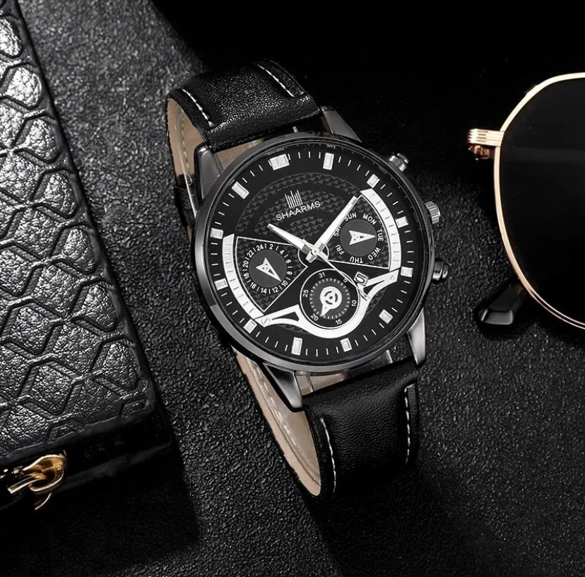 Подарочный набор для мужчин: наручные часы с 2 ориг. браслет - диам 4,1см, длин 24см, шир рем 2см, без коробки Киев - изображение 5