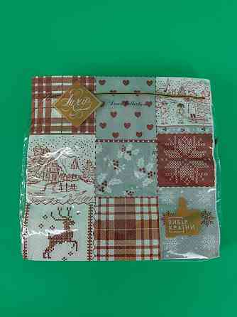 Салфетки бумажнае новогодние(ЗЗхЗЗ, 18шт)