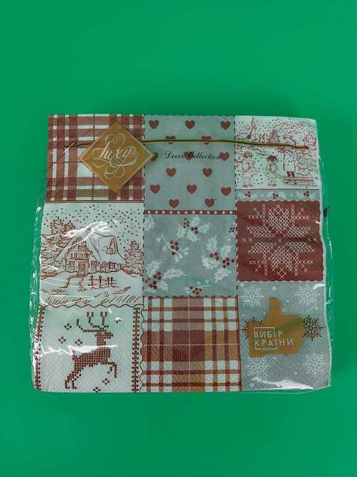 Салфетки бумажнае новогодние(ЗЗхЗЗ, 18шт)
