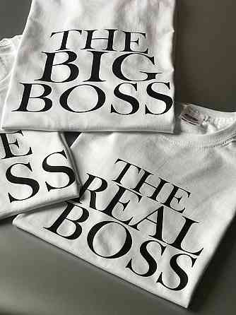 Футболки в стилі Family look для мами, тата та дитини — THE BOSS  ⁇  THE BIG BOSS  ⁇  THE REAL BOSS Чернівці