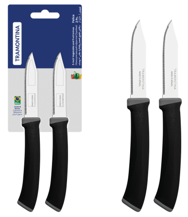 Набор ножей TRAMONTINA FELICE black, 2 предмета (6852747) Киев