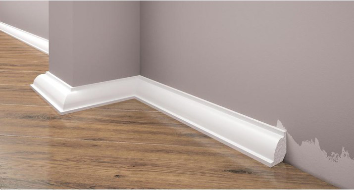 Плинтус под покраску из дюрополимера Элегант LPC - 01 (2,44м.п.) 21,6х21,6мм Днепр - изображение 1