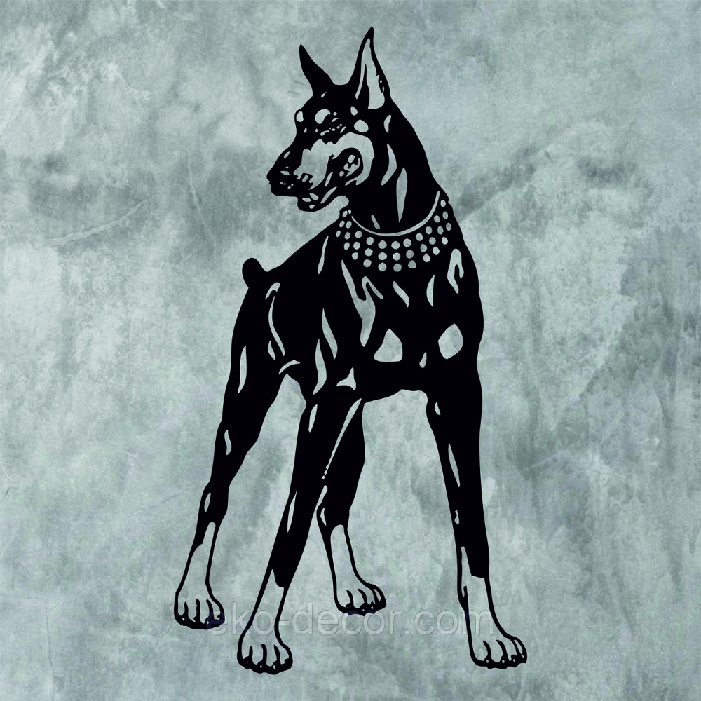 Декоративне настінне Панно «Доберман», Декор на стіну 90*49 см, Чорний Київ - фото 10