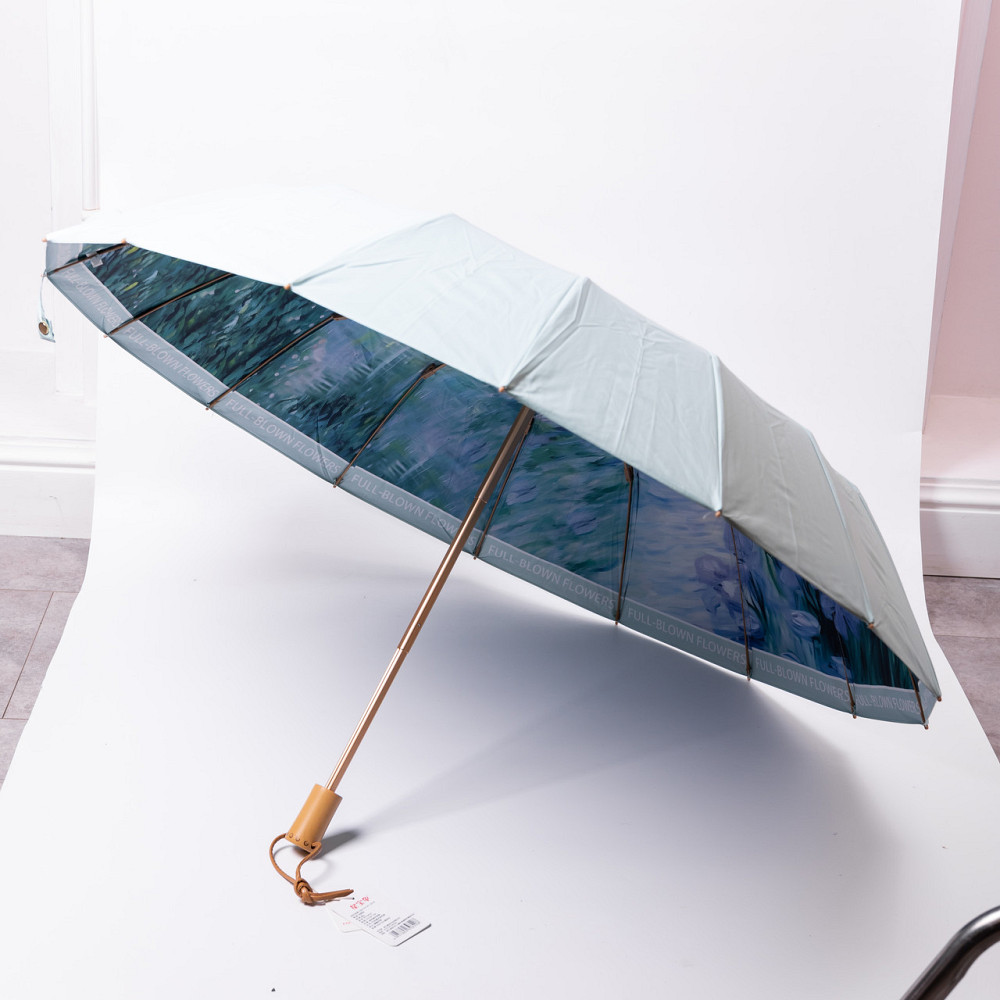 Yiwu Парасолька механічна з принтом надійна з поліестеру діаметр 99 см Блакитна HP-23-3BL Коломия - фото 4