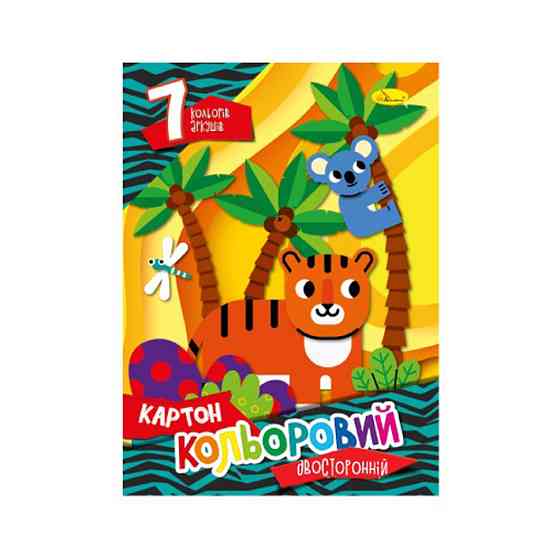 Набір кольорового картону А4 Автоспорт АП-1102-8 двосторонній 7 аркушів Вінниця