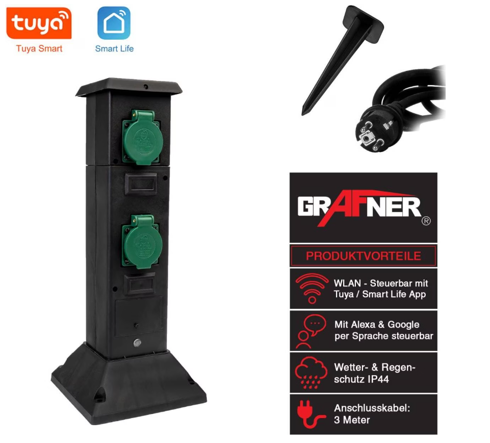 Розумна садова розетка Grafner (на 4 гнізда, Smart Home, IP44) (товар з вітрини) Луцьк - фото 4