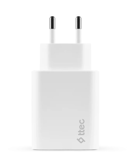 Мережевий зарядний пристрійTtec SmartCharger Duo PD USB-C 40 W White (2SCS27B) Білий Харьков - изображение 2