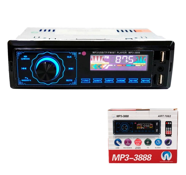 1DIN MP3 автомагнитола 3888: Bluetooth, 2 USB, сенсорные кнопки, FM, эквалайзер, пульт ДУ, 4x50W  7882 Одесса - изображение 10