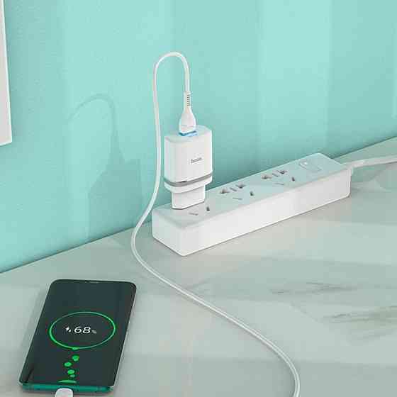 Мережевий зарядний пристрій HOCO C12Q Smart QC3.0 charger set(Type-C) 18W White Киев