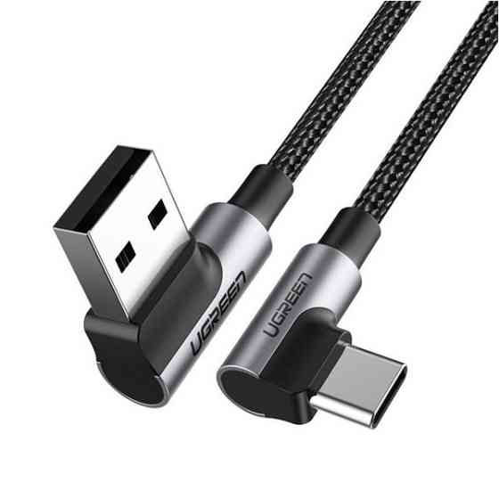 Угловой кабель Ugreen Angled USB 2.0 A to Type-C US176 20857 (Черный, 2м) Николаев