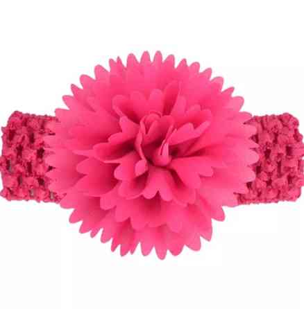 Повязка для девочки на голову с цветком 30-50 см малиновый Киев