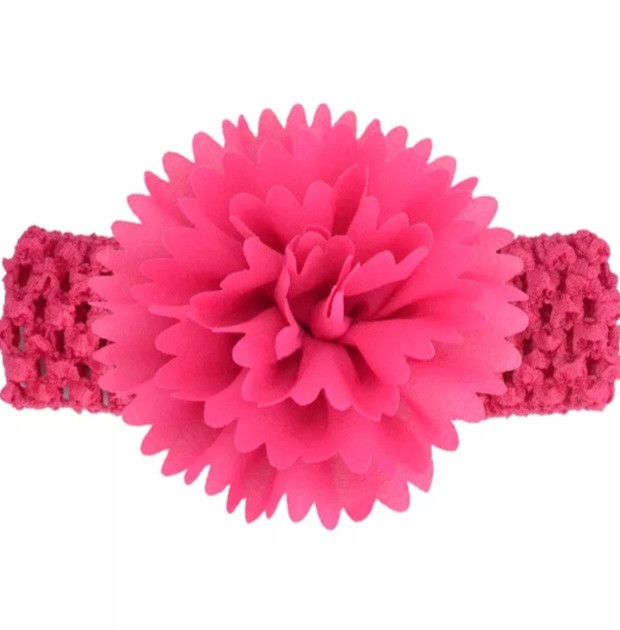 Повязка для девочки на голову с цветком 30-50 см малиновый Киев - изображение 1
