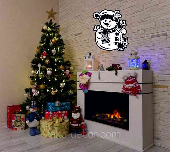 Декоративне настінне Панно «Сніговик», Декор на стену 110*95 см Київ