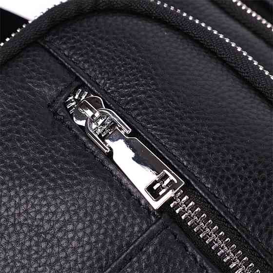 Мужская вертикальная сумка из натуральной кожи Vintage sale_15112 Черный Киев