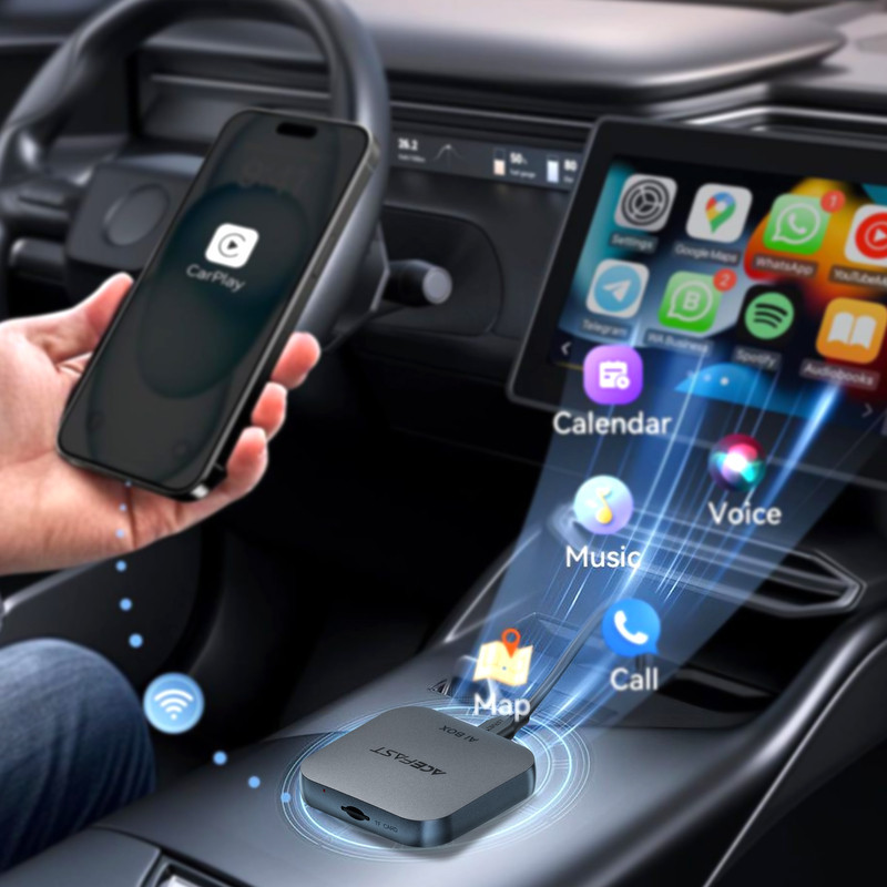 Адаптер ACEFAST QC2 AI Box CarPlay wireless adapter for car Metal Gray Одеса - фото 6
