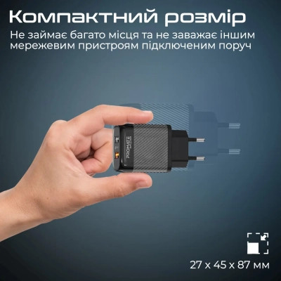 Зарядное устройство Promate biplug-qc3.eu-bk Винница - изображение 7