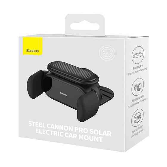 Автотримач для телефона Baseus Steel Cannon pro Solar Electric Car Mount Black Ковель