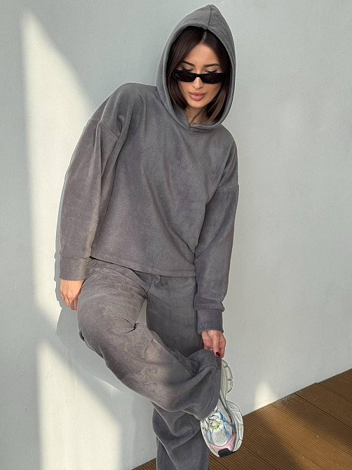 Флісовий жіночий костюм із капюшоном Сірий 42/46 Харків - фото 3