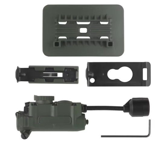 Тактический фонарь Sidewinder на шлем (белый + красный + зеленый + синий + ИК свет) картонная коробка Оливковый Винница - изображение 7