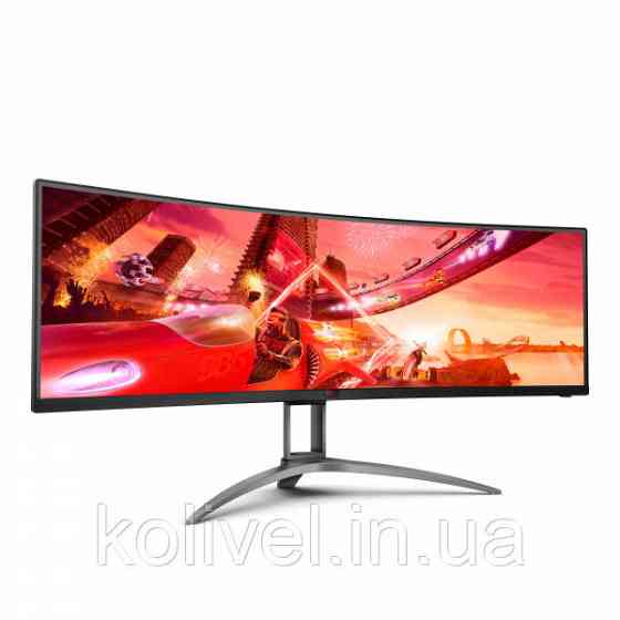 TFT 48.8" AOC AGON AG493QCX, Dual-FHD, VA, 144Гц, вигнутий, HDMIx2, DP, USB-hub, HAS, колонки, чорн. Київ