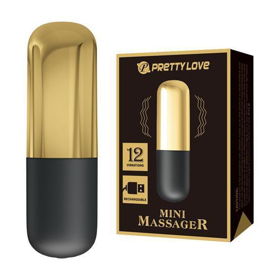 Вібратор - Pretty Love Mini Massager Bullet Black Gold Sex Aura Київ - фото 1