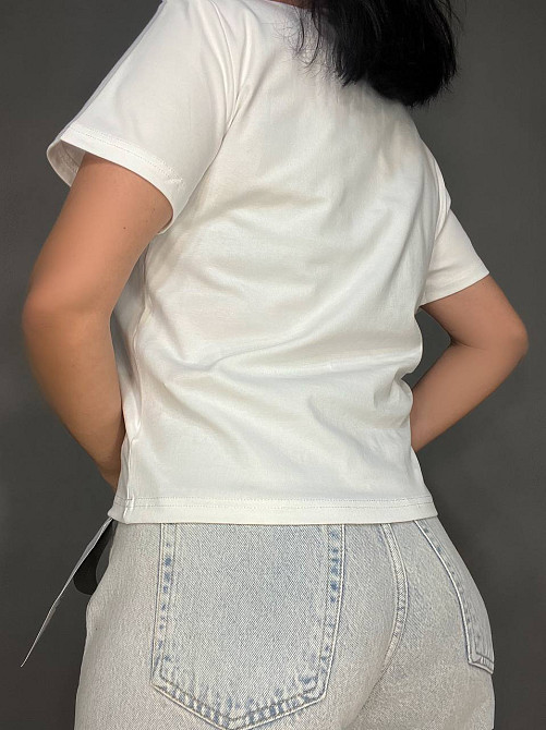 Футболка жіноча A-N 911-20 середня довжина вишня камінчики one size, білий, one size Київ - фото 6