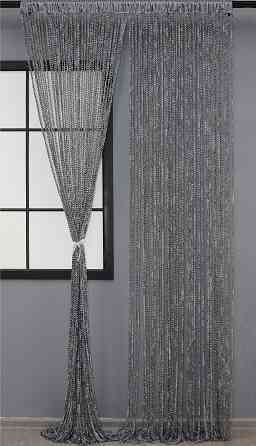 Шторы-нити спираль с люрексом Темно-серый 300х300см 1 шт (61-025) Киев