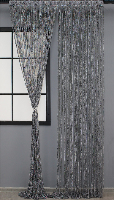 Штори-нитки спіраль з люрексом Темно-сірий 300х300см 1 шт (61-025) Київ - фото 2