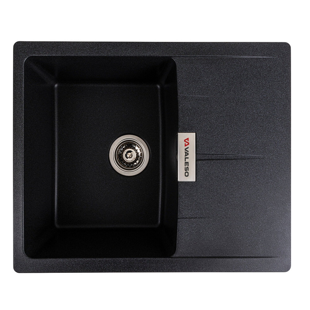 Гранітна мийка для кухні VALESO ZIRKONE 6250 матова Карбон Коломия - фото 1