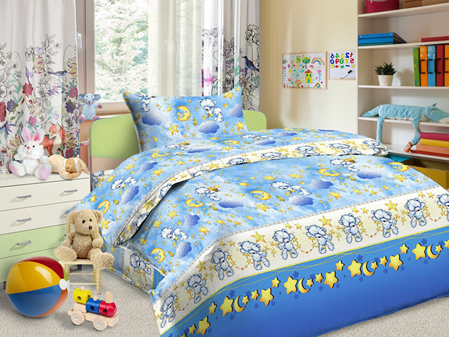 Ecotton Дитячий комплект постільної білизни Ecotton 110х140 см в ліжечко Ведмедик блакитний (07 Коломия - фото 1