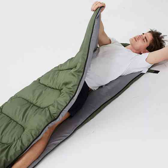 Спальный мешок демисезонный, 200х60см, Хаки / Спальник с капюшоном / Утепленный спальный мешок Киев