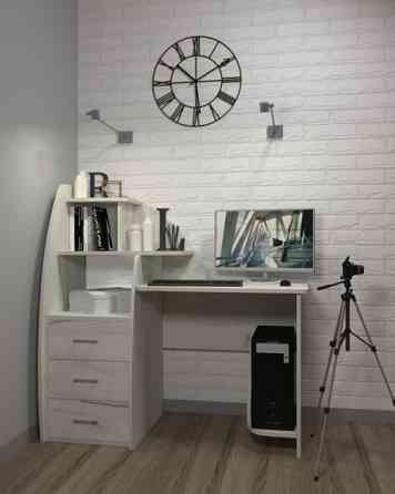 Стіл письмовий СКП-2 №10, Дуб Крафт Білий, 1300/550/1300 Львів