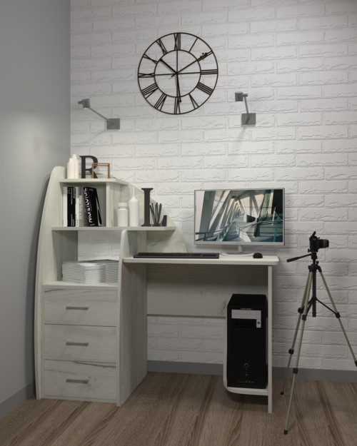 Стіл письмовий СКП-2 №10, Дуб Крафт Білий, 1300/550/1300 Львів - фото 3