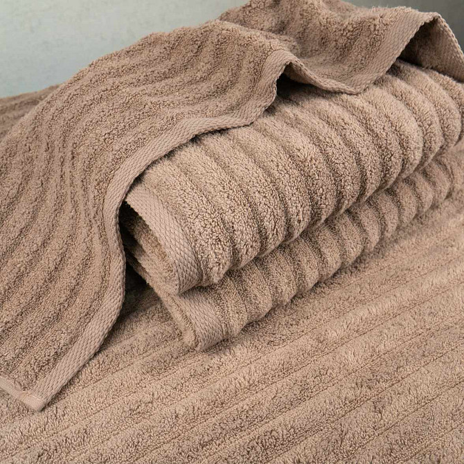 Рушник махровий GM Textile 50x90см Преміум якості Зеро Твіст 550г/м2 (Темно-Бежовий) Суми - фото 2