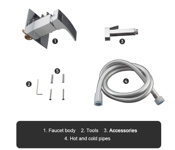 Змішувач для гігієнічного душу Koer KB-23007-04 (Колір хром+білий) (KR5162) Чернівці - фото 5