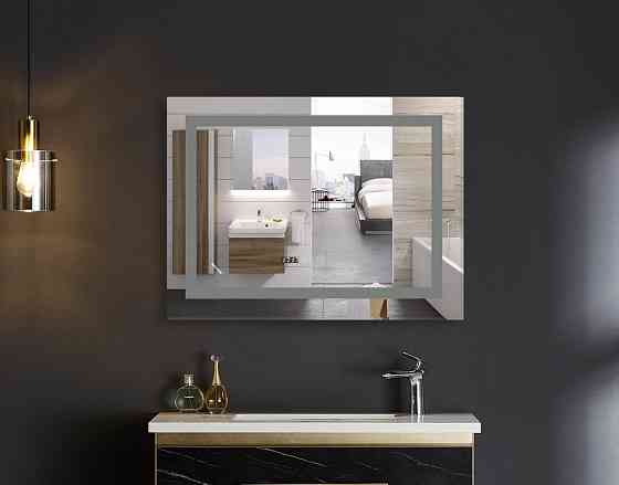 Зеркало Mixxus WARM MR02-70x50 с Led Touch, Anti-fog, димером, регулятором яркости, часами (MI6668) Киев