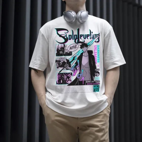 Футболка чоловіча з  принтом Solo Leveling Sung Jin-Woo 3 WE Розмір 48 Дніпро