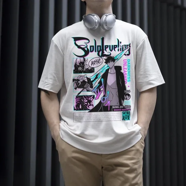 Футболка чоловіча з  принтом Solo Leveling Sung Jin-Woo 3 WE Розмір 48 Дніпро - фото 3