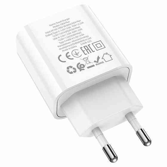 Мережевий зарядний пристрій HOCO C80A Plus Rapido PD20W+QC3.0 charger White Киев