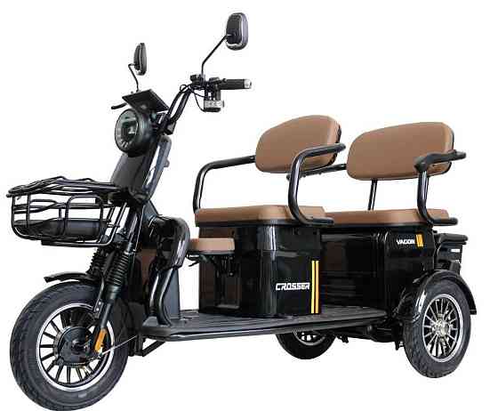 Електротротрайк 3-місцевий Crosser TR-4 VAGON 1000W, 72V 24Ah - Чорний. Харків