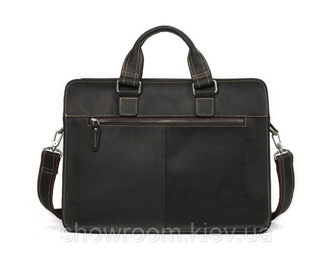 Мужская кожаная сумка портфель Wild Leather (262) черная Киев - изображение 3