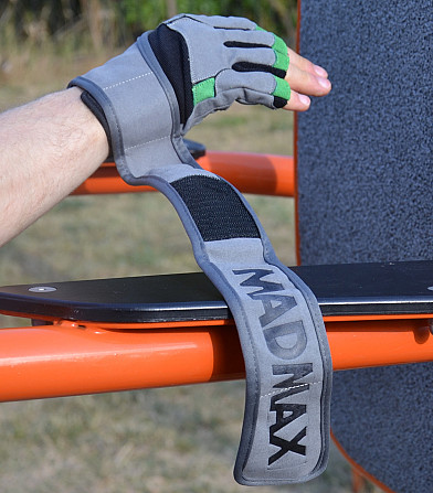 Рукавички для фітнесу MadMax MFG-860 Wild Grey/Green M Каменское - изображение 9