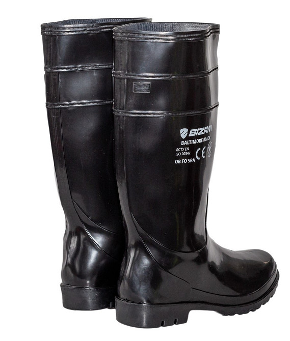 Сапоги рабочие защитные из ПВХ Sizam Baltimore Light Black 45 Ровно - изображение 8