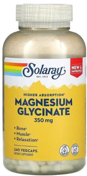 Магній гліцинат Solaray Magnesium Glycinate 350 мг 240 вег капс Київ - фото 1