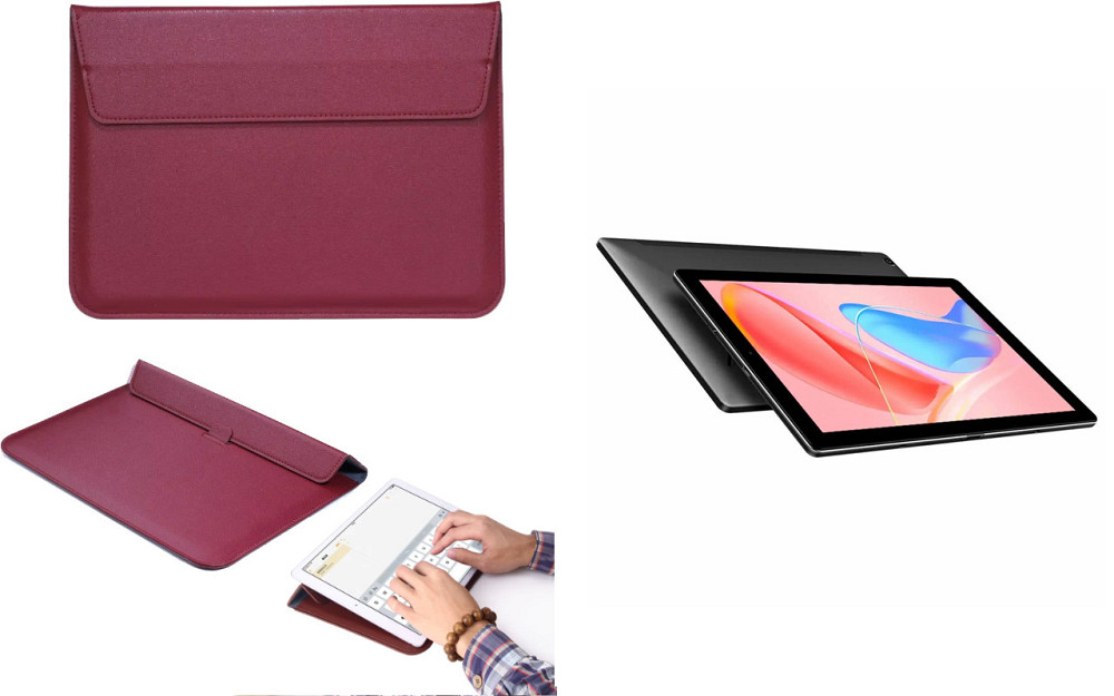 Чохол-конверт VitoCase для Chuwi HiPad X, з функцією підставки для планшета Чорний Бордовий Київ - фото 1