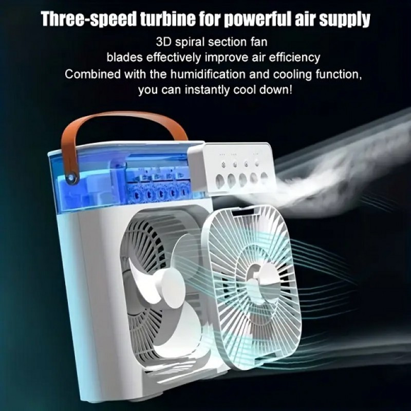 Вентилятор з функцією зволожувача та LED підсвічуванням, USB з зволожувачем повітря, 3 режими роботи Одеса - фото 5